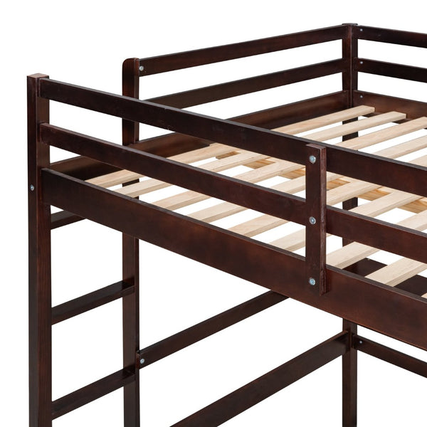 English Elm Twin Loft Bed with Desk Drawers and Writing Board Pinewood Frame Kids Bedroom LT000353AAP