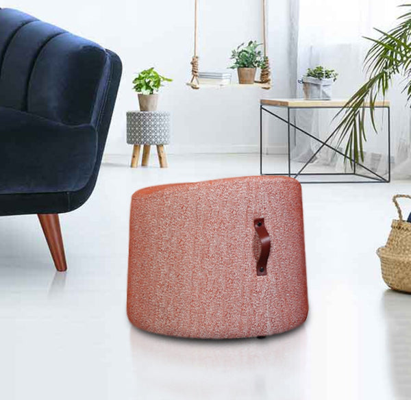 English Elm Crescent Puff Upholstered Ottoman Compact Accent Footrest for Living Room or Bedroom B05468029
