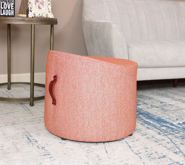 English Elm Crescent Puff Upholstered Ottoman Compact Accent Footrest for Living Room or Bedroom B05468029