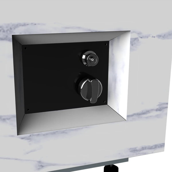 English Elm 42 42" Rectangular Propane Fire Pit Table Grey with Lid Cover Lava Rocks Tank Storage Side Table W94490284