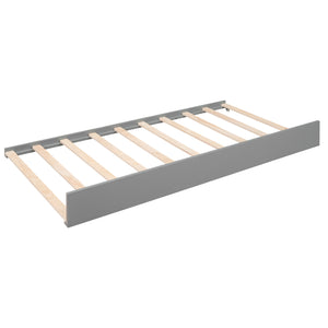 English Elm Twin XL Wood Daybed with Two Trundles, Built-In 3 Cubbies, Integrated Light and USB Charging Hub for Guests and Sleepovers Gray GX000544AAE