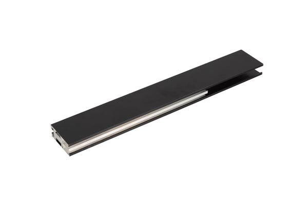English Elm Frameless Double Sliding Shower Door Track in Matte Black Stainless Steel Modern Bath W1573142012