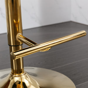 English Elm A&A Velvet Swivel Barstool with Back, Adjustable 25–33" Height, Tufted Upholstery & Chrome Base Green W114383663