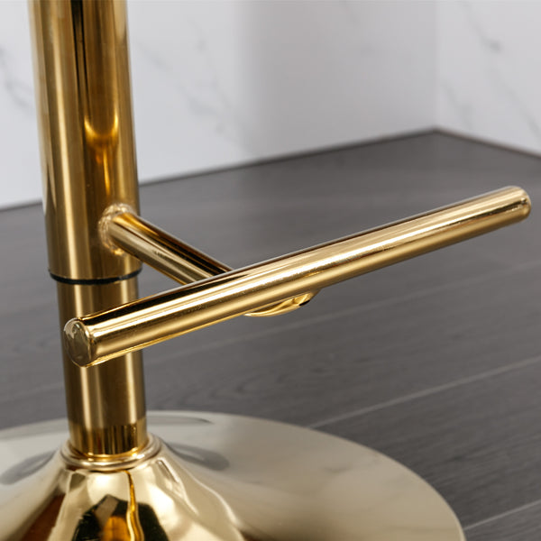 English Elm A&A Velvet Swivel Barstool with Back, Adjustable 25–33" Height, Tufted Upholstery & Chrome Base Green W114383663