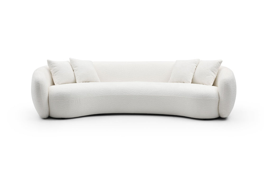 English Elm 102'' Curved Boucle Sectional Sofa 5 Seat Half Moon Cloud Design for Living Room W87661868