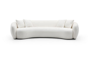 English Elm 102'' Curved Boucle Sectional Sofa 5 Seat Half Moon Cloud Design for Living Room W87661868