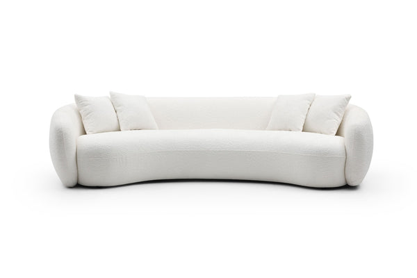 English Elm 102'' Curved Boucle Sectional Sofa 5 Seat Half Moon Cloud Design for Living Room W87661868