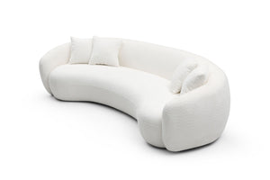 English Elm 102'' Curved Boucle Sectional Sofa 5 Seat Half Moon Cloud Design for Living Room W87661868