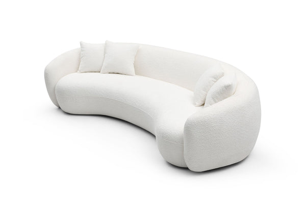 English Elm 102'' Curved Boucle Sectional Sofa 5 Seat Half Moon Cloud Design for Living Room W87661868