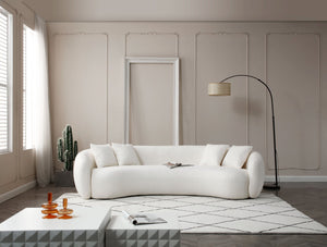 English Elm 102'' Curved Boucle Sectional Sofa 5 Seat Half Moon Cloud Design for Living Room W87661868