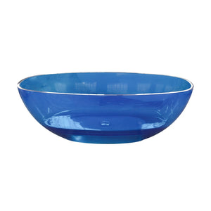 English Elm 64 Inch Oval Freestanding Soaking Tub Translucent Blue Resin Sculptural Spa Bath W161390542