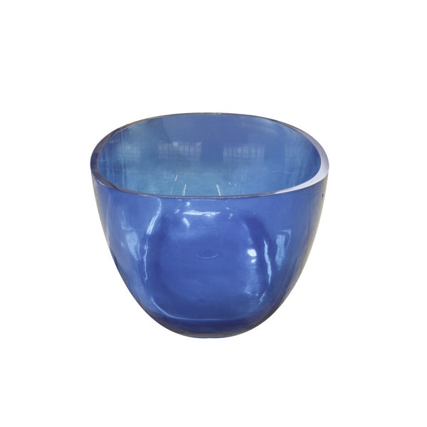 English Elm 64 Inch Oval Freestanding Soaking Tub Translucent Blue Resin Sculptural Spa Bath W161390542