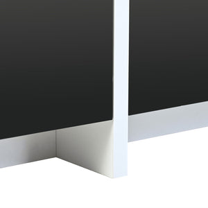 English Elm Glossy White Tv Stand with Black Accents Sleek Modern Console for 80 Inch Screens WF300852AAB