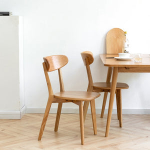 English Elm (set of 2) Solid Oak Dining Chairs Fas Grade North American Wood Curved Back W1283104166