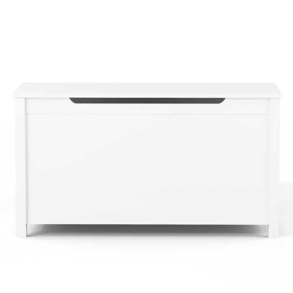 English Elm Kids Wooden Toy Box with Safety Hinged Lid, Sturdy MDF Storage Chest for Playroom Organization White 36.02 L x 19.27 W x 4 H W80835863