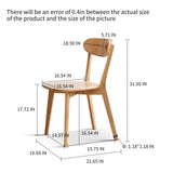 English Elm Dining Chair Wooden Fas Grade Oak Natural Wood Made In North America 100% Dirt-Free Wood Chair Solid Chair Table Chair Wooden Living Room Chair Simple and Natural 46.5 * 54 * 80Cm