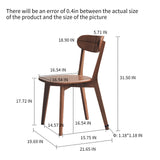 English Elm (2 Piece s/Box) Dining Chair Wooden Fas Grade Oak Natural Wood Made In North America 100% Dirt-Free Wood Chair Solid Chair Table Chair Wooden Living Room Chair Simple and Natural 46.5 * 54 * 80Cm