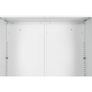 English Elm Metal Storage Cabinet with Lockable Doors and Adjustable Heavy-Duty Shelves for Garage Office School White W252113565