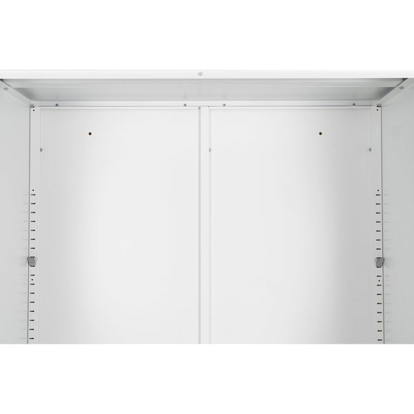 English Elm Metal Storage Cabinet with Lockable Doors and Adjustable Heavy-Duty Shelves for Garage Office School White W252113565