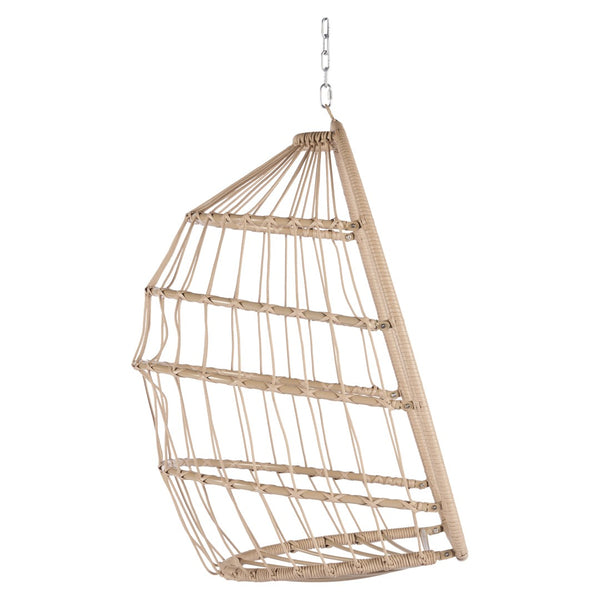English Elm Outdoor Woven Pe Rattan Egg Swing Chair with Cushioned Seat for Patio or Garden W87470711