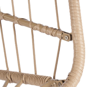English Elm Outdoor Woven Pe Rattan Egg Swing Chair with Cushioned Seat for Patio or Garden W87470711