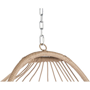 English Elm Outdoor Woven Pe Rattan Egg Swing Chair with Cushioned Seat for Patio or Garden W87470711
