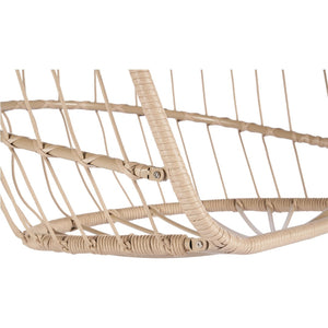 English Elm Outdoor Woven Pe Rattan Egg Swing Chair with Cushioned Seat for Patio or Garden W87470711