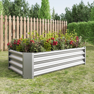 English Elm Metal Raised Garden Bed - 4X2Ft Galvanized Planter For Flowers, Vegetables & Herbs - Easy Assembly! W84091001