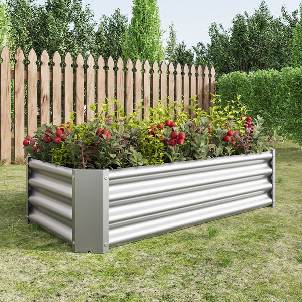 English Elm Metal Raised Garden Bed - 4X2Ft Galvanized Planter For Flowers, Vegetables & Herbs - Easy Assembly! W84091001