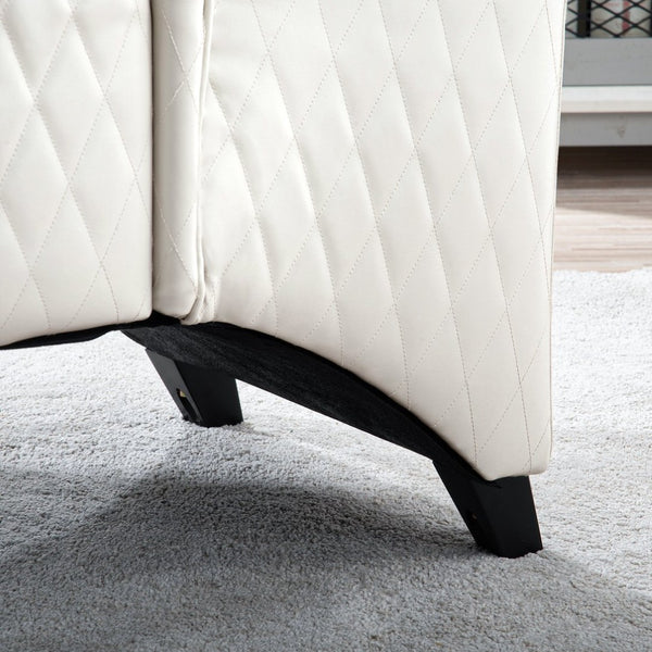 English Elm 23.03" Wingback Velvet Accent Chair Tall High Back Support for Living Room Bedroom White W680P404144