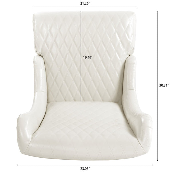 English Elm 23.03" Wide Pu Leather Wingback Accent Chair Tall High Back Seat for Bedroom W68057037