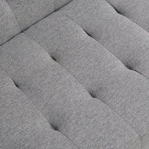 English Elm Wood Frame Futon Sofa Bed with Steel Legs Converts for Living Room or Guest Use W21482306