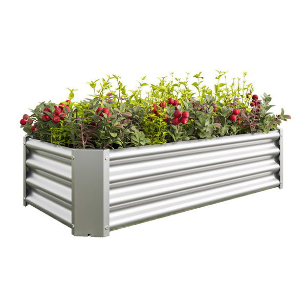 English Elm Metal Raised Garden Bed - 4X2Ft Galvanized Planter For Flowers, Vegetables & Herbs - Easy Assembly! W84091001