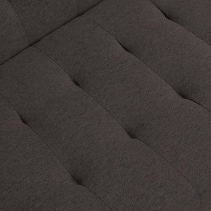 English Elm Wood Frame Futon Sofa Bed with Steel Legs Faux Linen Upholstery for Studio Living W21481810