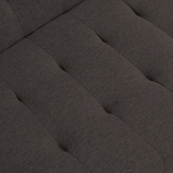English Elm Wood Frame Futon Sofa Bed with Steel Legs Faux Linen Upholstery for Studio Living W21481810