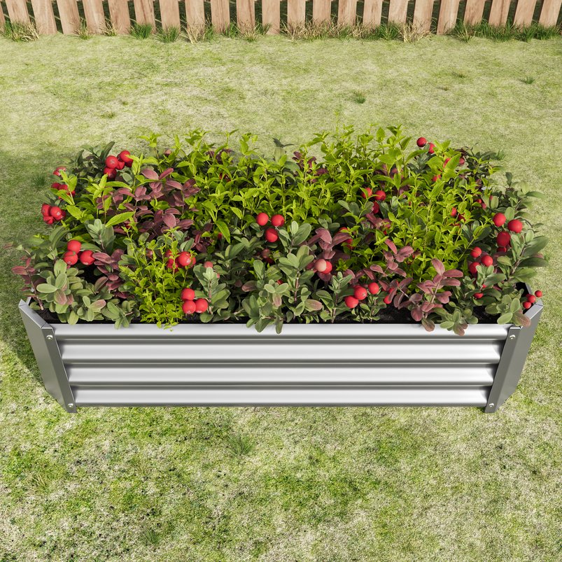 English Elm Metal Raised Garden Bed - 4X2Ft Galvanized Planter For Flowers, Vegetables & Herbs - Easy Assembly! W84091001