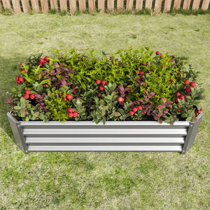 English Elm Metal Raised Garden Bed - 4X2Ft Galvanized Planter For Flowers, Vegetables & Herbs - Easy Assembly! W84091001