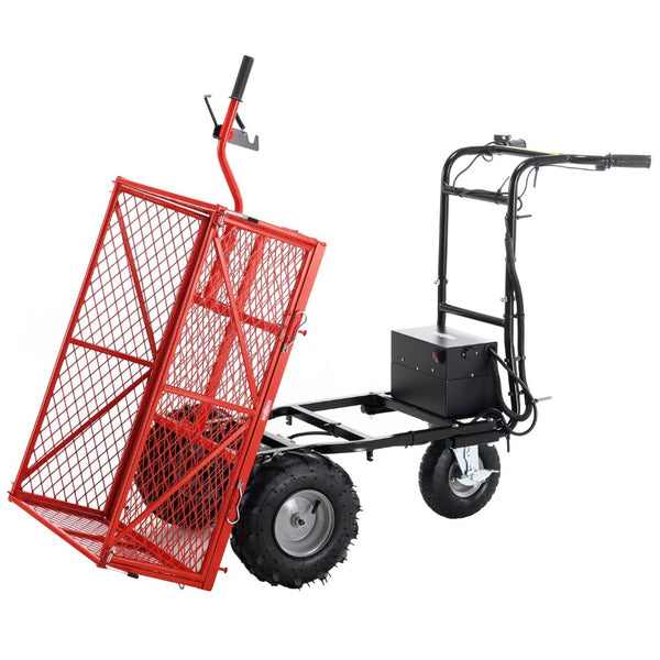 English Elm Wheelbarrow Electric Utility Cart 500w Brushless Motor 500lb Hauling Outdoor Power ET301713RDF