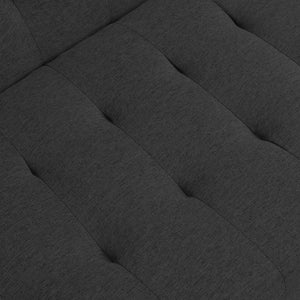 English Elm Wood Frame Futon Sofa Bed with Steel Legs Convertible Sleeper for Compact Living W21482229