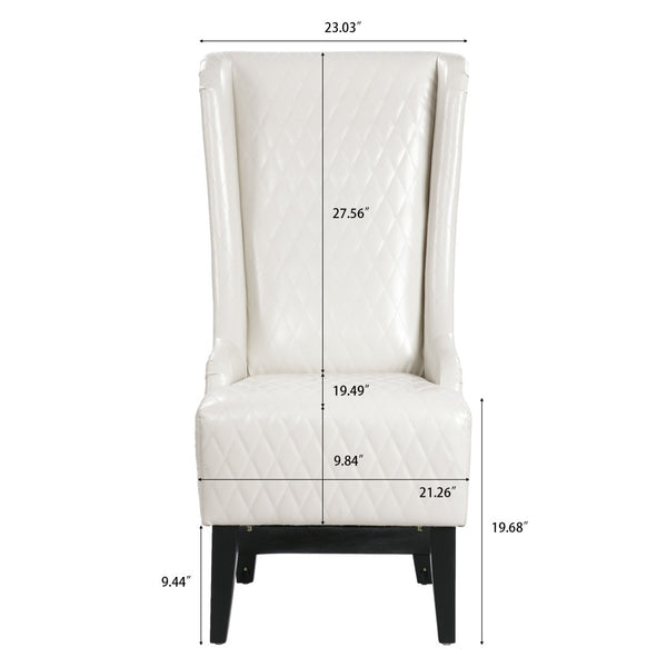 English Elm 23.03" Wide Pu Leather Wingback Accent Chair Tall High Back Seat for Bedroom W68057037