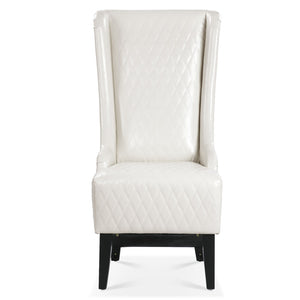 English Elm 23.03" Wingback Velvet Accent Chair Tall High Back Support for Living Room Bedroom White W680P404144