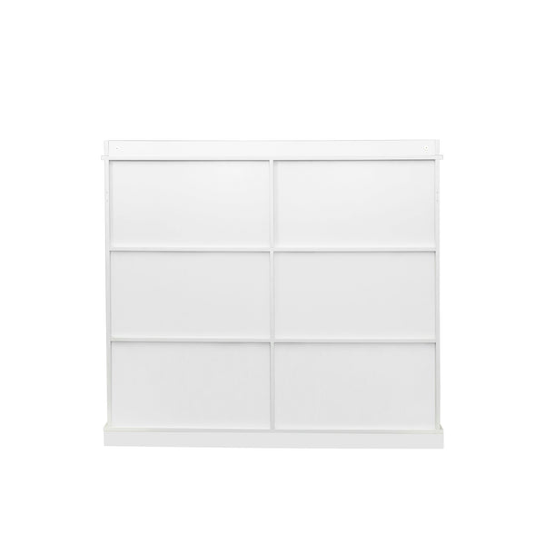 English Elm 10-shelf Bookcase with Cubby Storage and Label Holders, Melamine-Finish Wood Organizer for Home and Office White W33165697