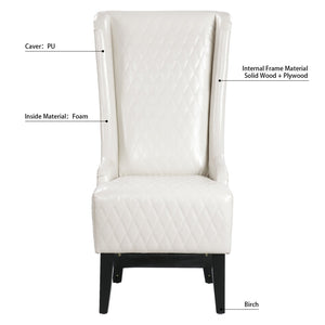 English Elm 23.03" Wide Pu Leather Wingback Accent Chair Tall High Back Seat for Bedroom W68057037
