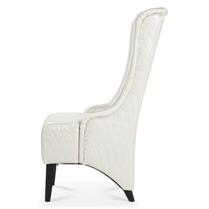English Elm 23.03" Wingback Velvet Accent Chair Tall High Back Support for Living Room Bedroom White W680P404144