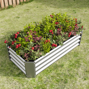 English Elm Metal Raised Garden Bed - 4X2Ft Galvanized Planter For Flowers, Vegetables & Herbs - Easy Assembly! W84091001