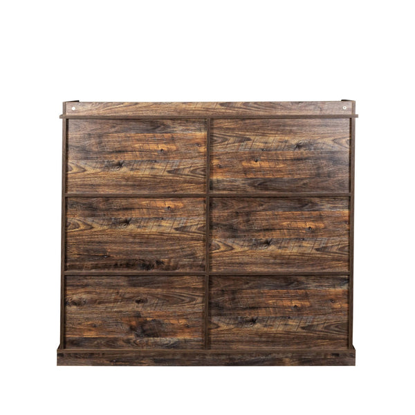 English Elm 10-shelf Bookcase with Cubby Storage and Label Holders, Melamine-Finish Wood Organizer for Home and Office Espresso W33165694