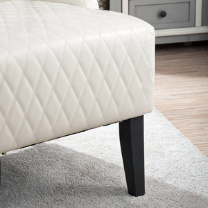 English Elm 23.03" Wingback Velvet Accent Chair Tall High Back Support for Living Room Bedroom White W680P404144