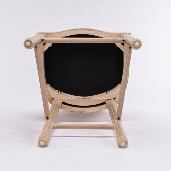 English Elm French Country Barstools Solid Wood Cabriole Legs Upholstered Cushion Set of 2 W1622P412323