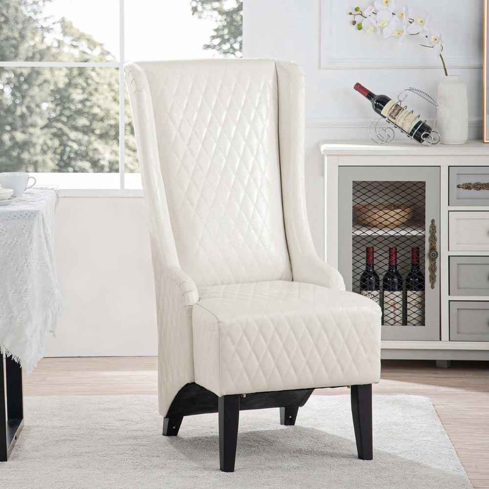 English Elm 23.03" Wide Pu Leather Wingback Accent Chair Tall High Back Seat for Bedroom W68057037