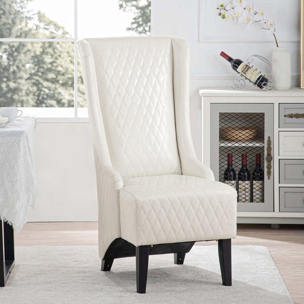 English Elm 23.03" Wide Pu Leather Wingback Accent Chair Tall High Back Seat for Bedroom W68057037
